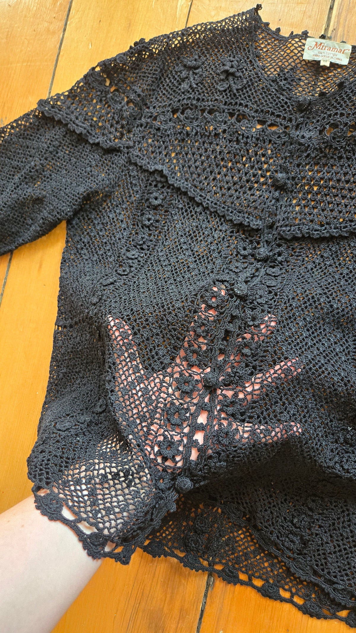 Miramar black crochet top & skirt set