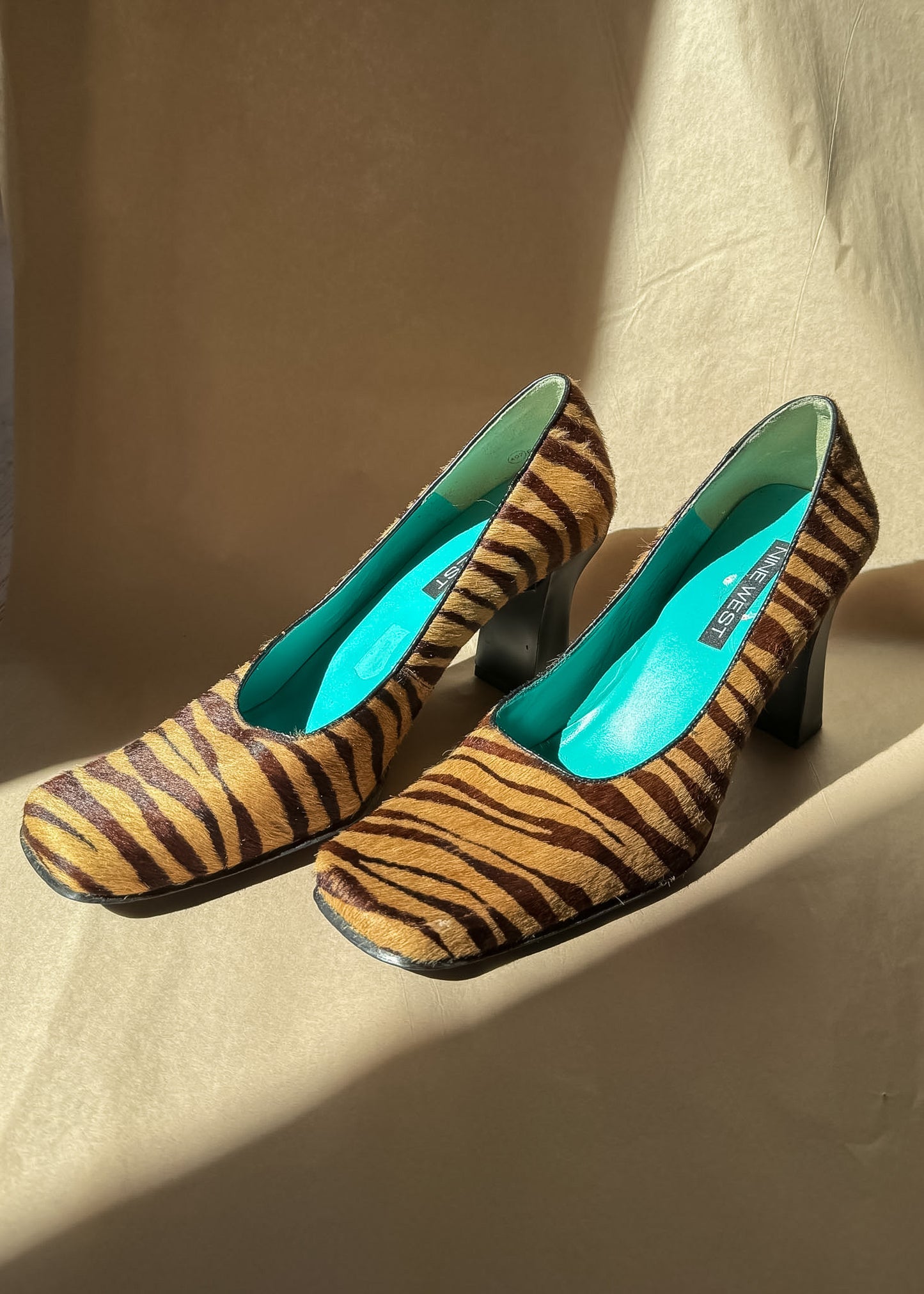 Nine West ponyhair zebra heels