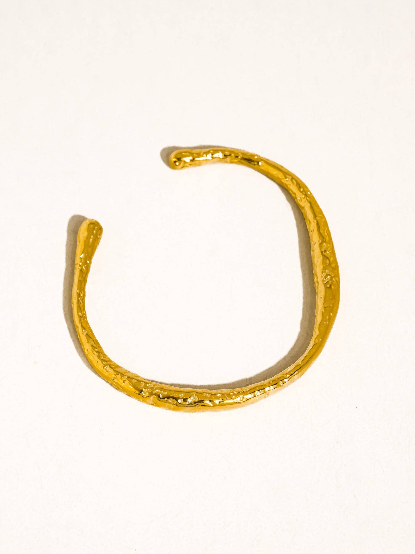 Gold Textured Open Cuff Bracelet