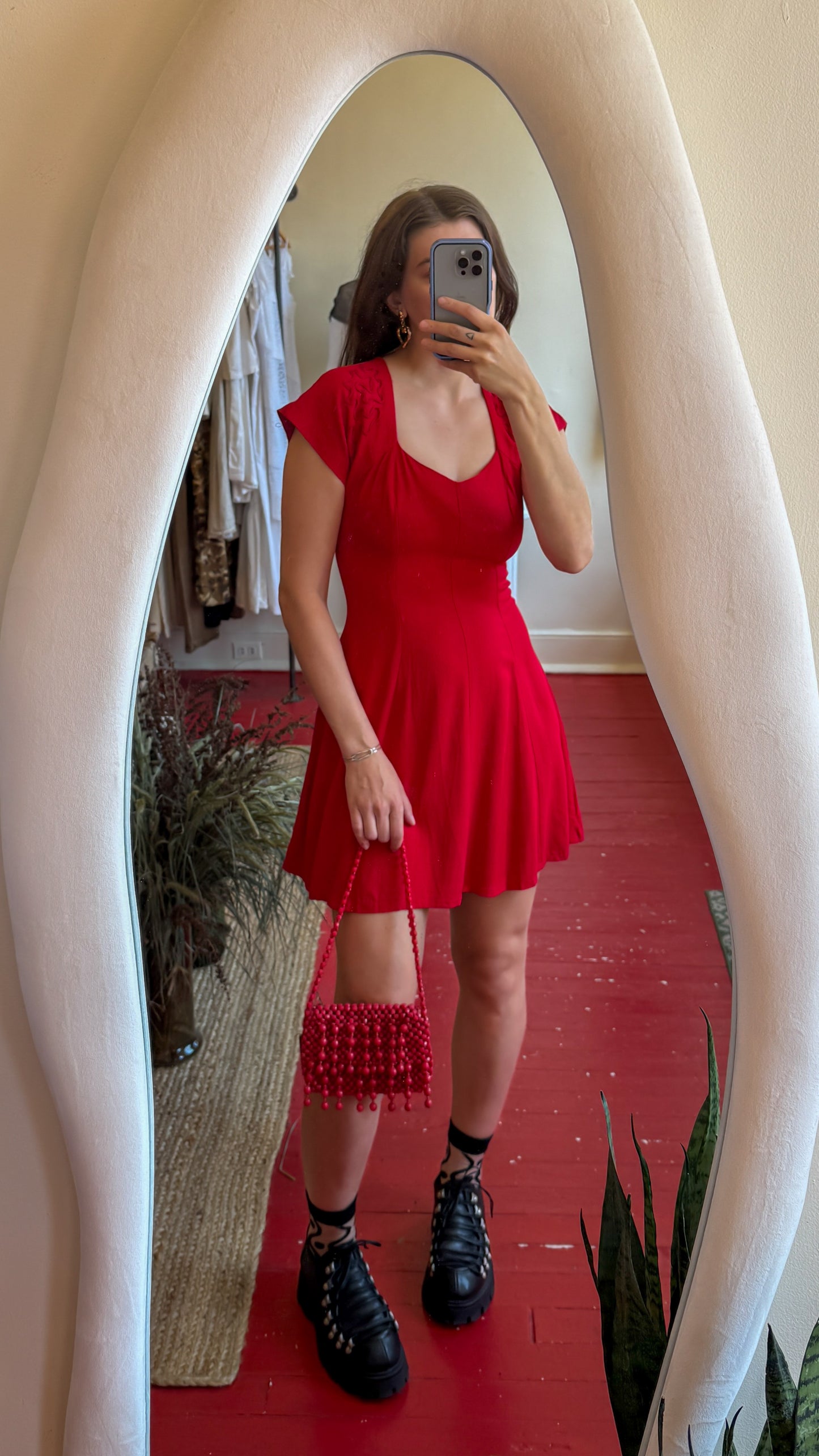 Breakin Loose red soutache dress