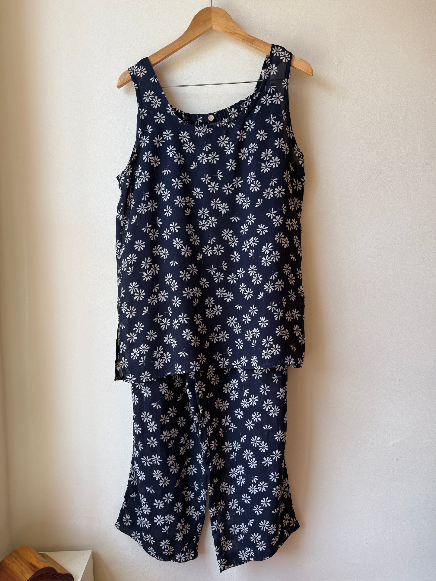 Express sheer daisy pant set