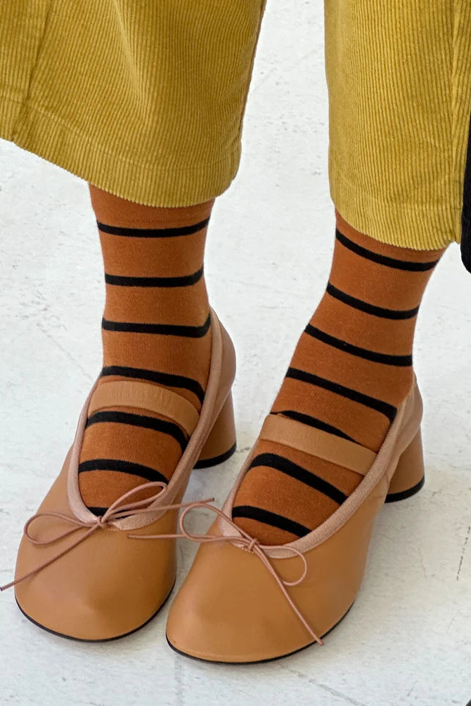Wally socks - Camel & black