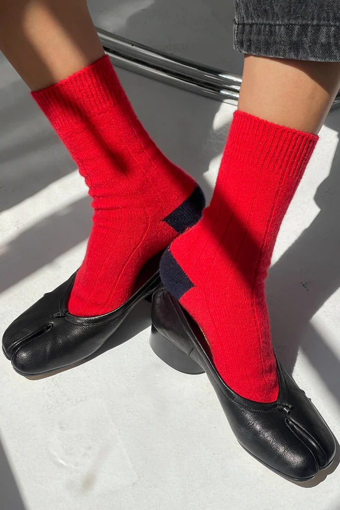 Le Bon Shoppe cashmere socks - red