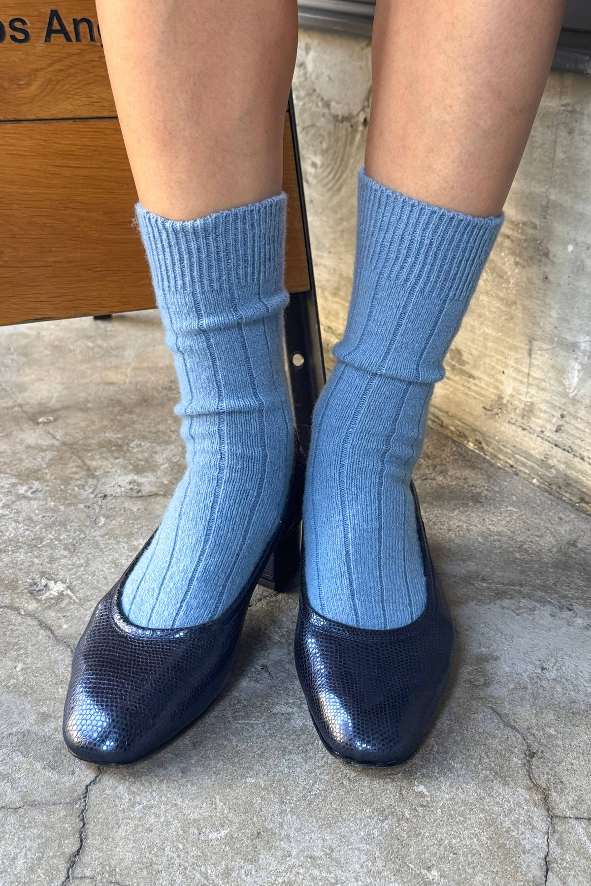Classic Cashmere Socks: Bluebell
