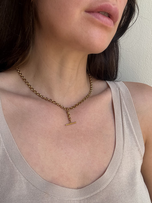 Gold Tbar chain Necklace