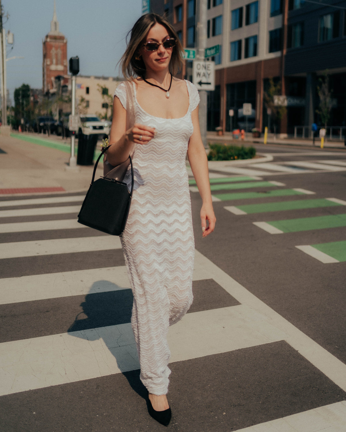 Alexia Ardmor white crochet gown