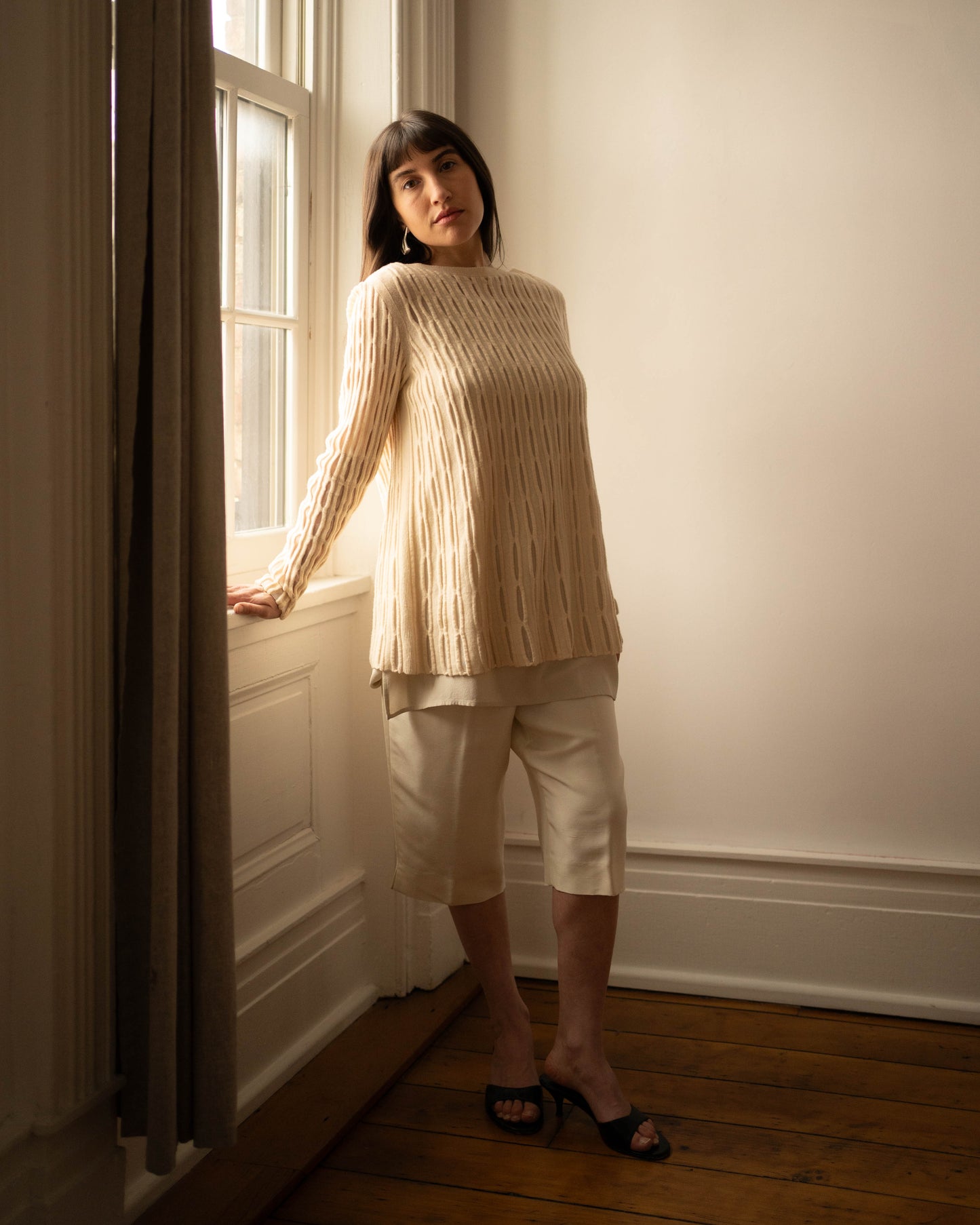 Chaus cream silk board shorts