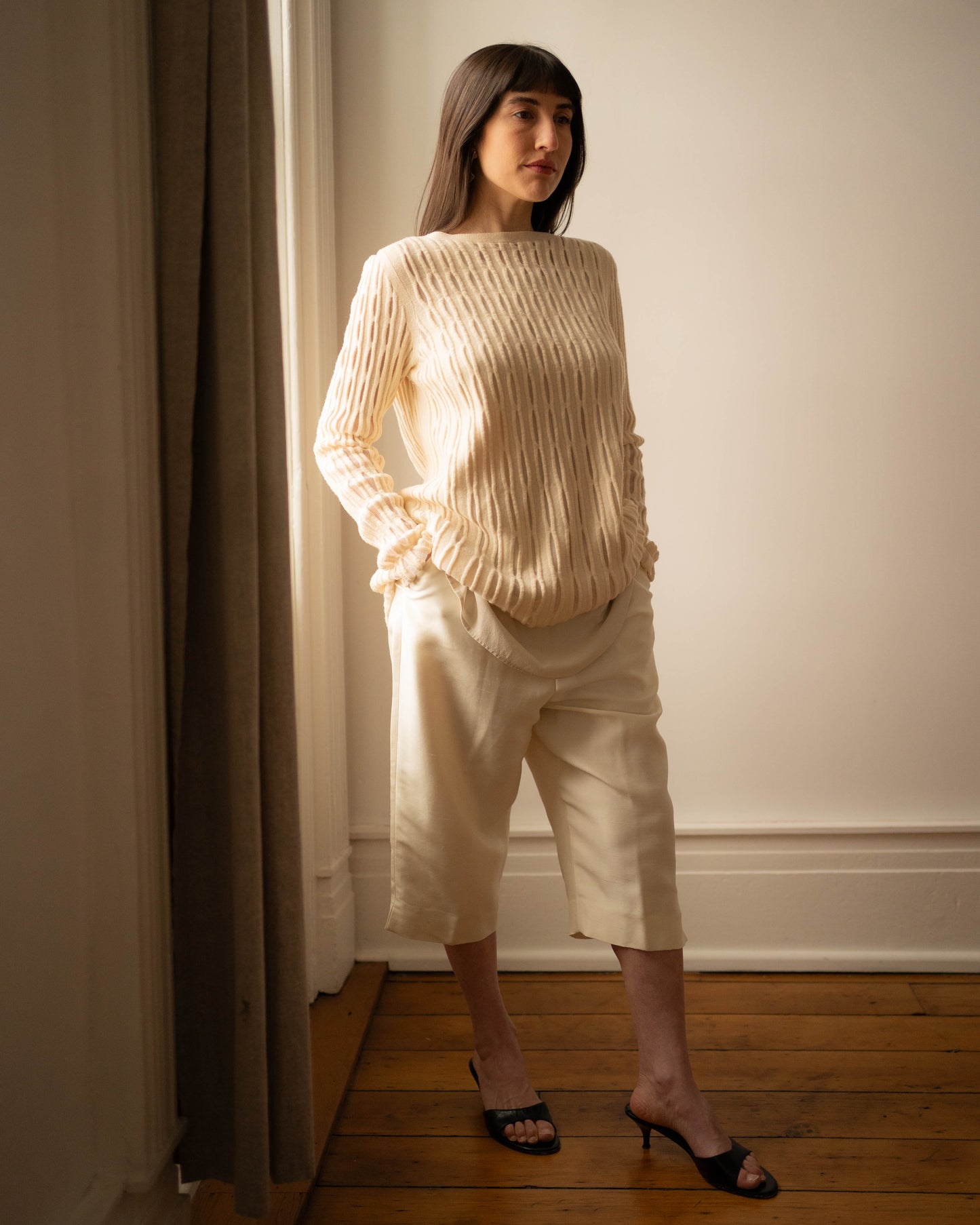 Chaus cream silk board shorts