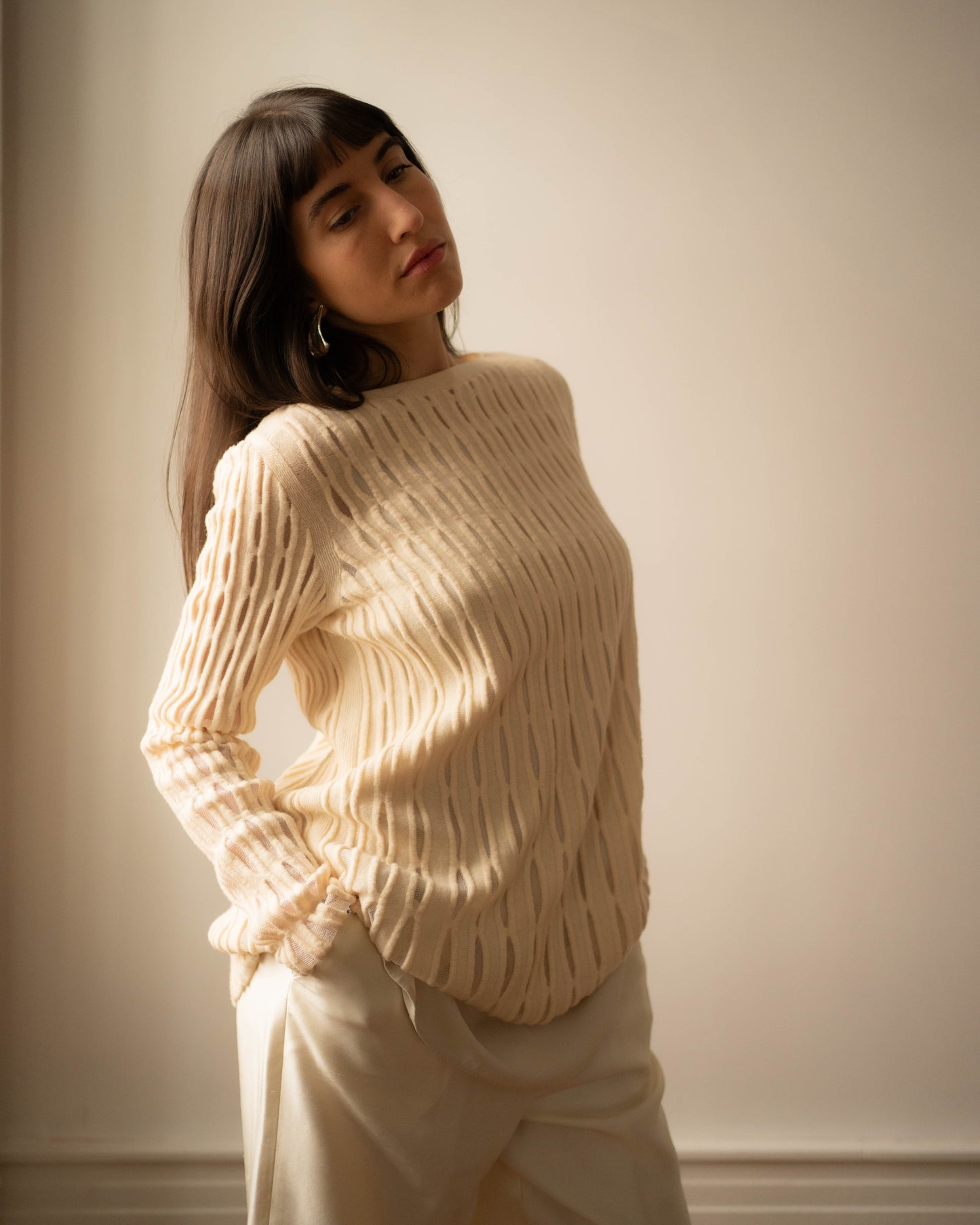 Chaus cream silk board shorts