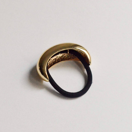 Wide Crescent Metal Ponytail Hair Tie | Gold