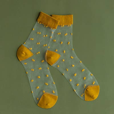 Polka Dots Sheer Mesh Socks