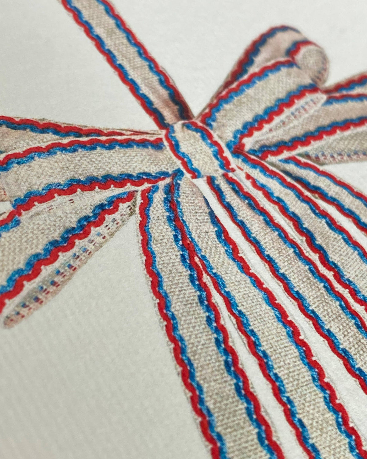 White, Red & Blue Bow Greeting Card | Birthday Card