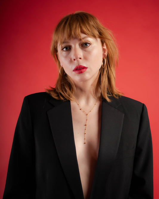 Gold arrow lariat neckalce