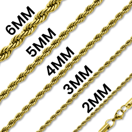 Gold Rope Chain Necklace