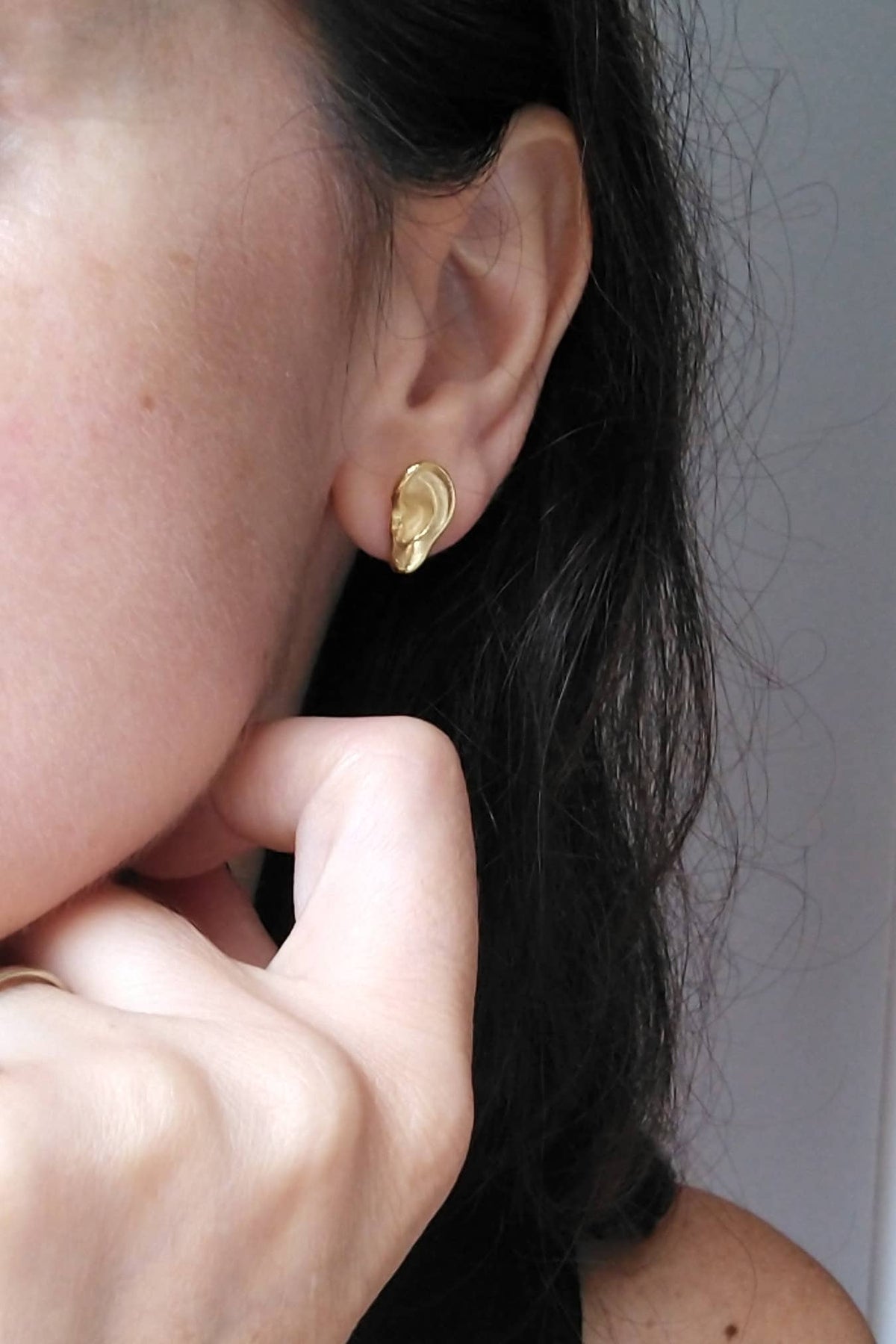 Sculptural earrings, Rene earrings, surreal jewelry: Large