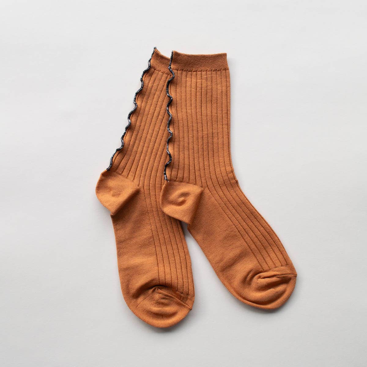 Merrow Stitch Socks: Rust
