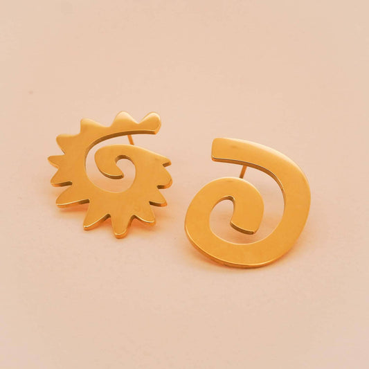 Caracol & Espiral gold studs
