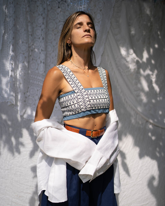 Elysiian blue elastic bandeau
