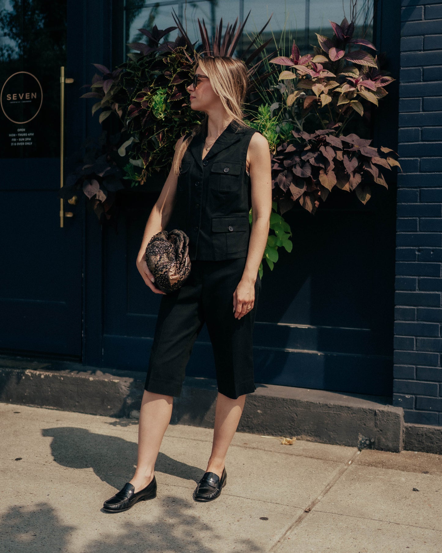 Black vest & capri set