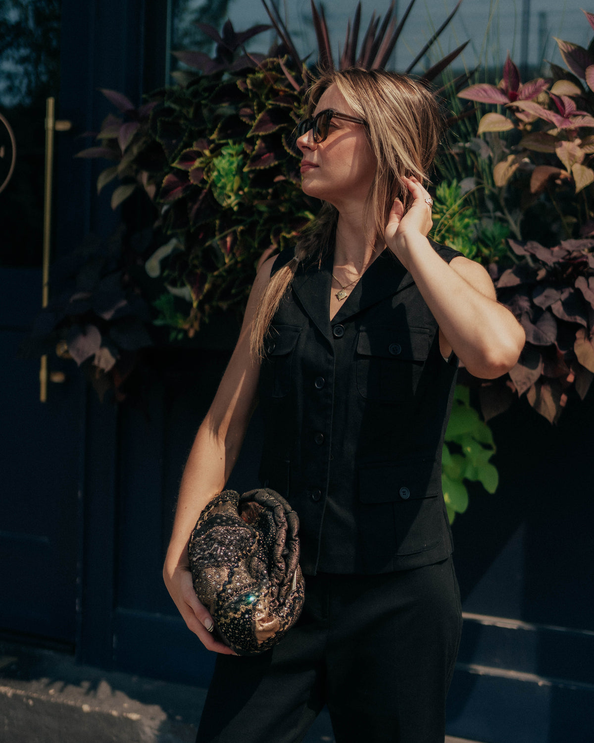 Black vest & capri set