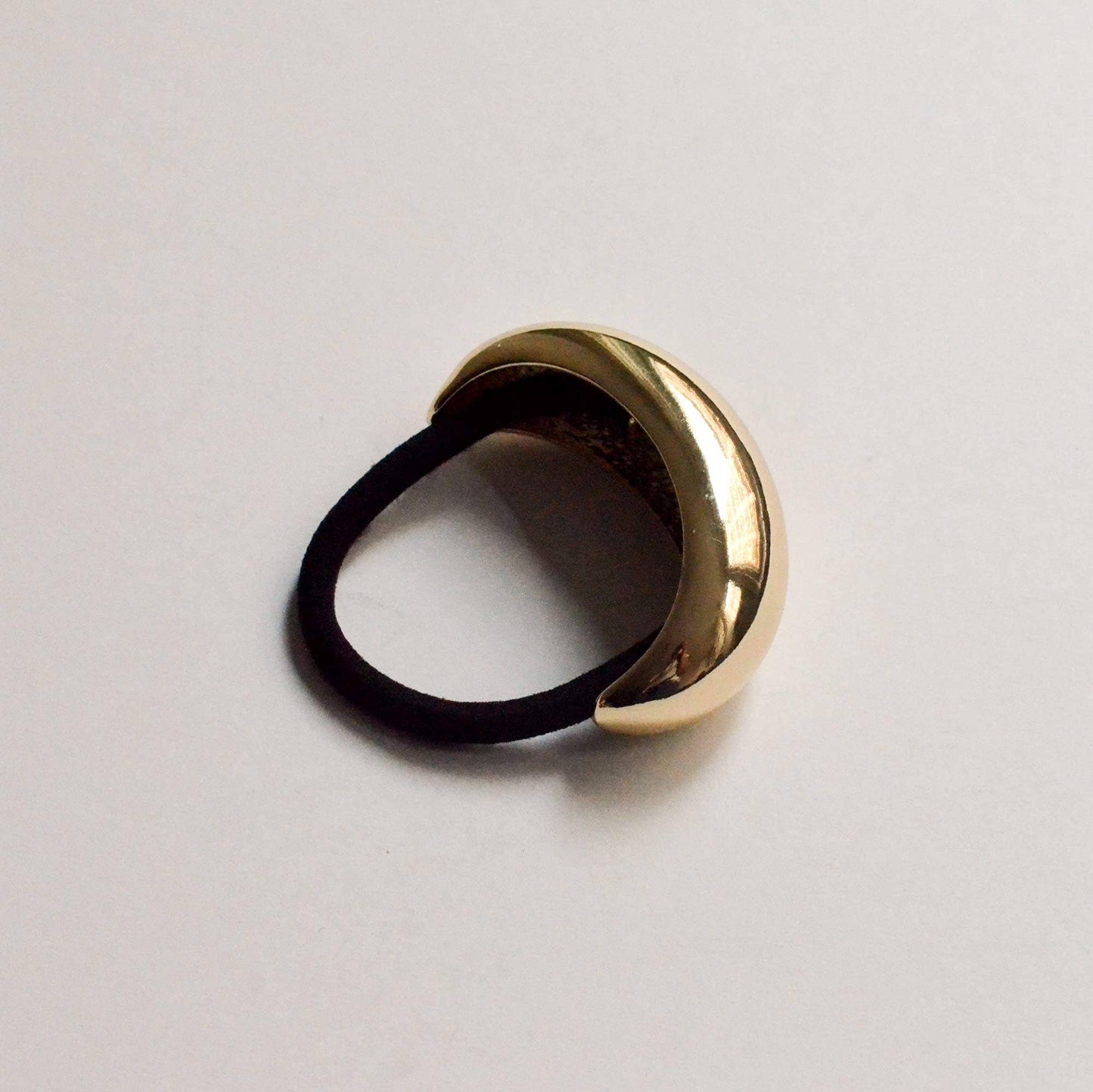 Wide Crescent Metal Ponytail Hair Tie | Gold