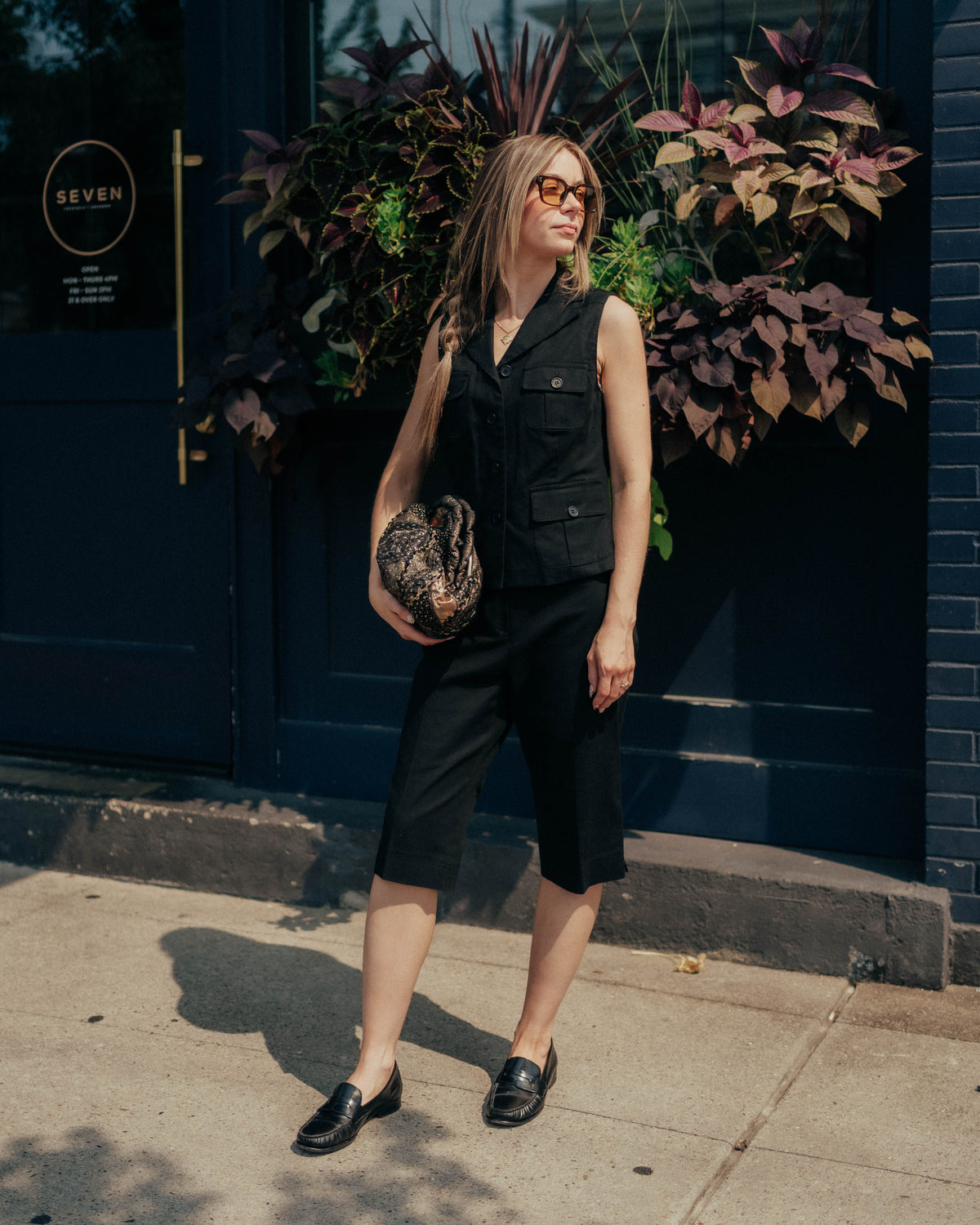 Black vest & capri set