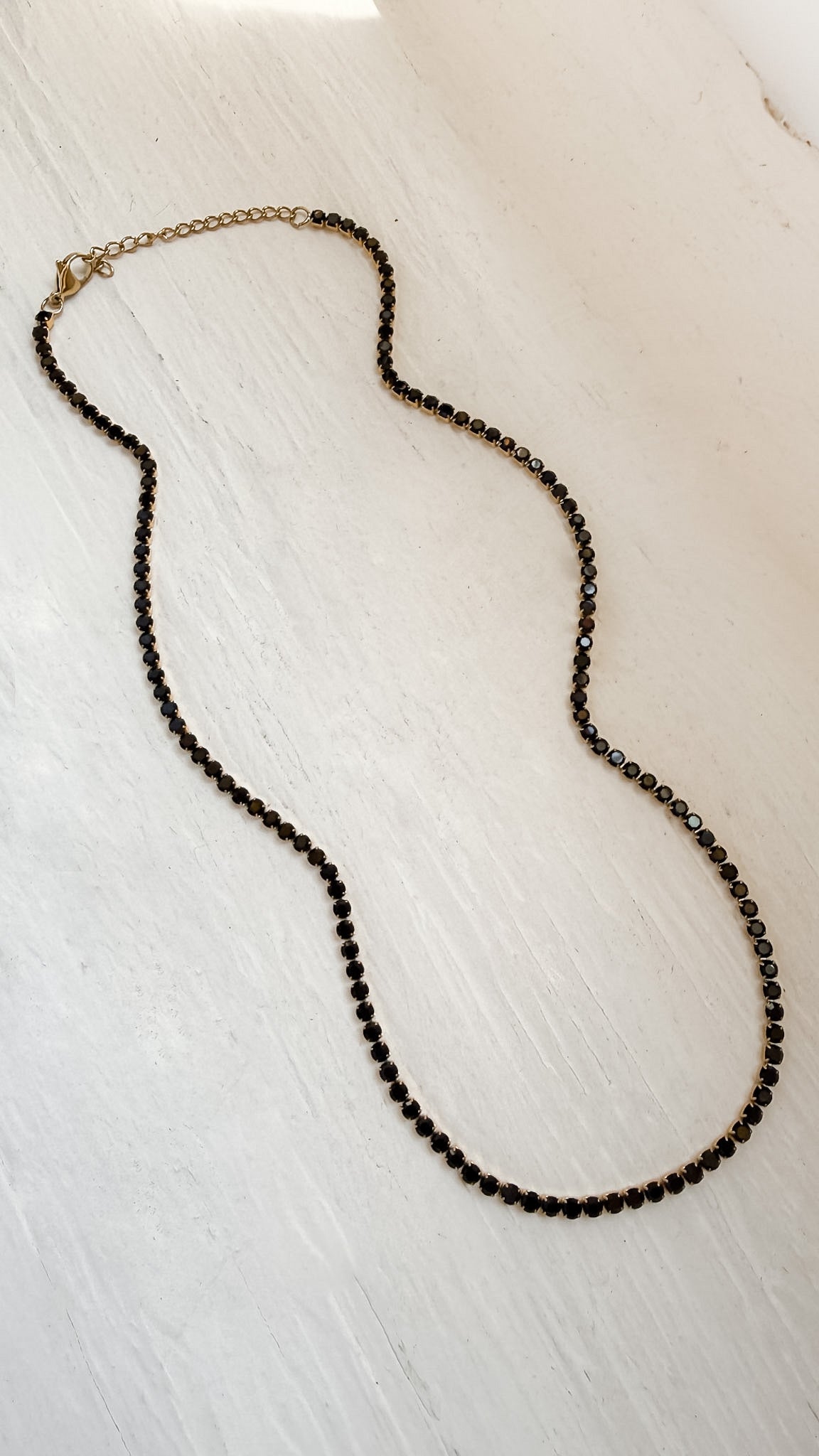Black Rhinestone Tennis Chain Necklace