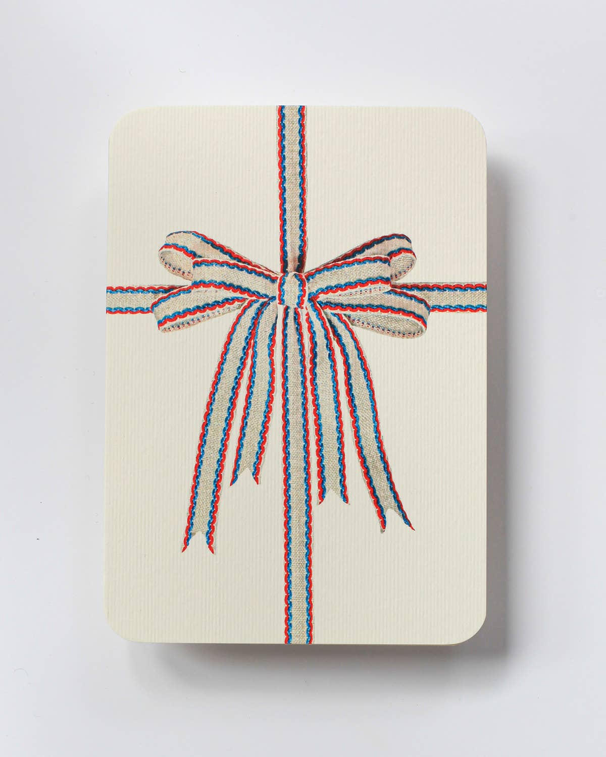 White, Red & Blue Bow Greeting Card | Birthday Card