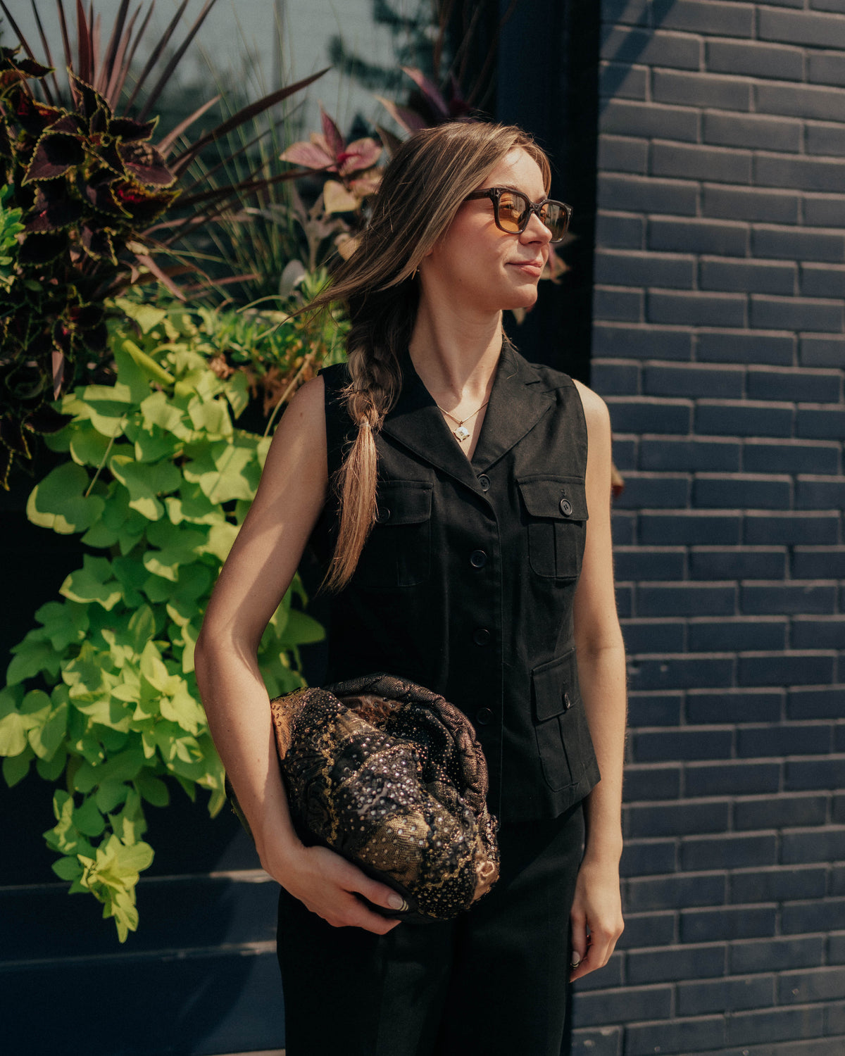 Black vest & capri set