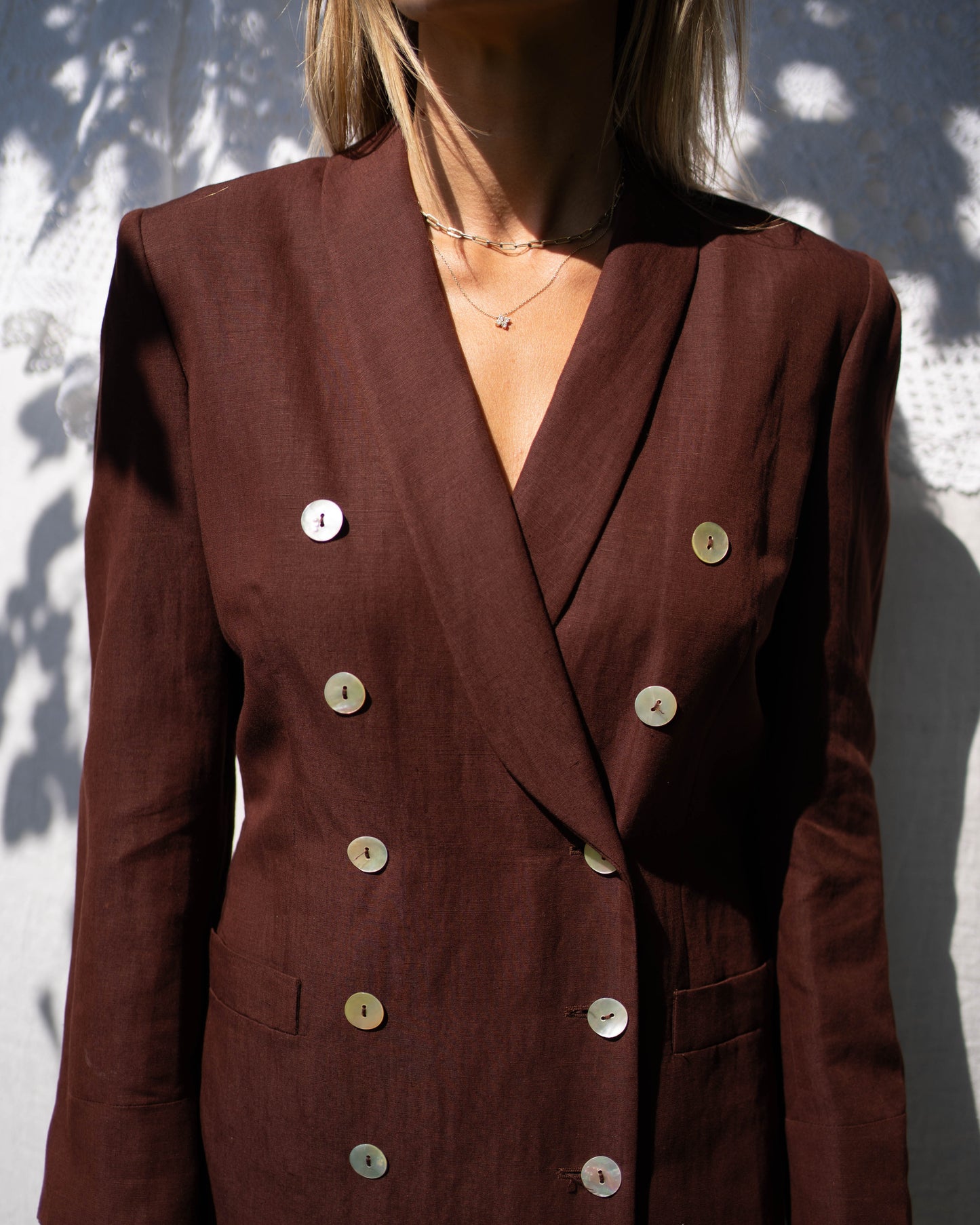 The Limited brown linen blazer/minidress