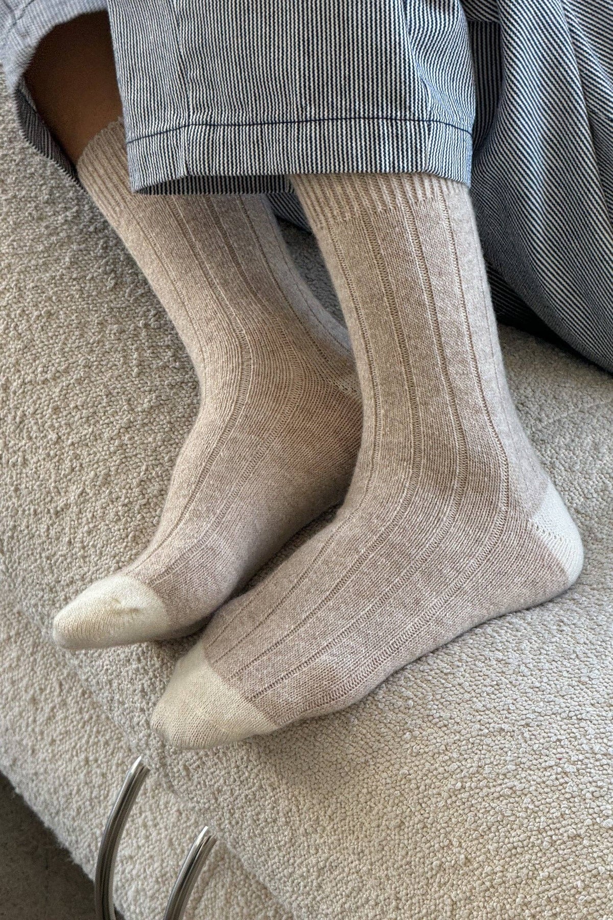 Classic Cashmere Socks: Grey Melange