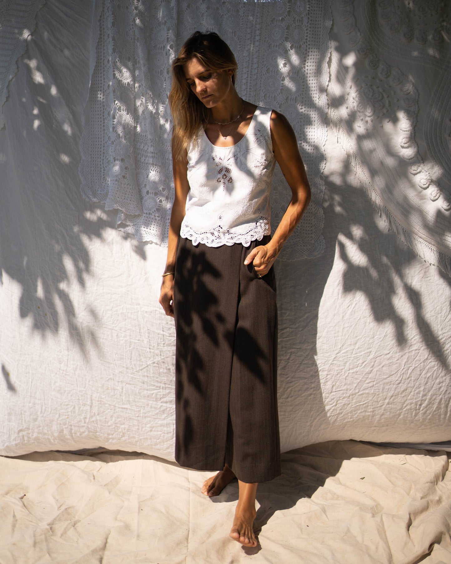Laura Ashley wool skirt overlay pants