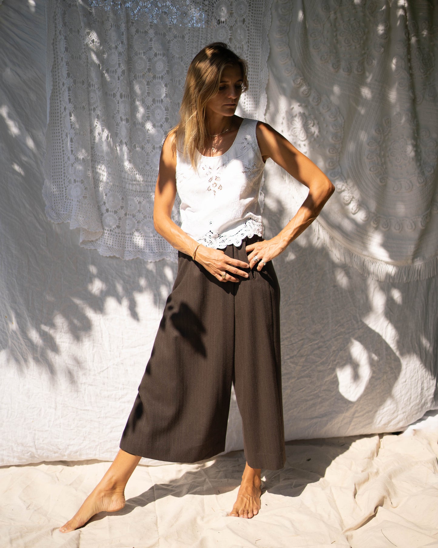 Lim's broderie anglaise cut-out tank