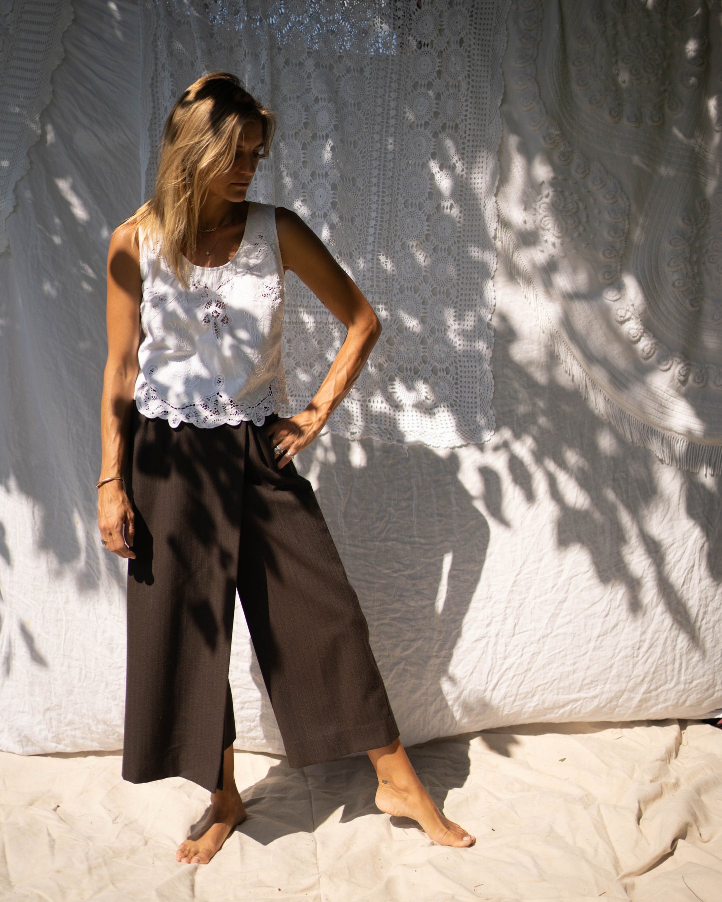 Lim's broderie anglaise cut-out tank