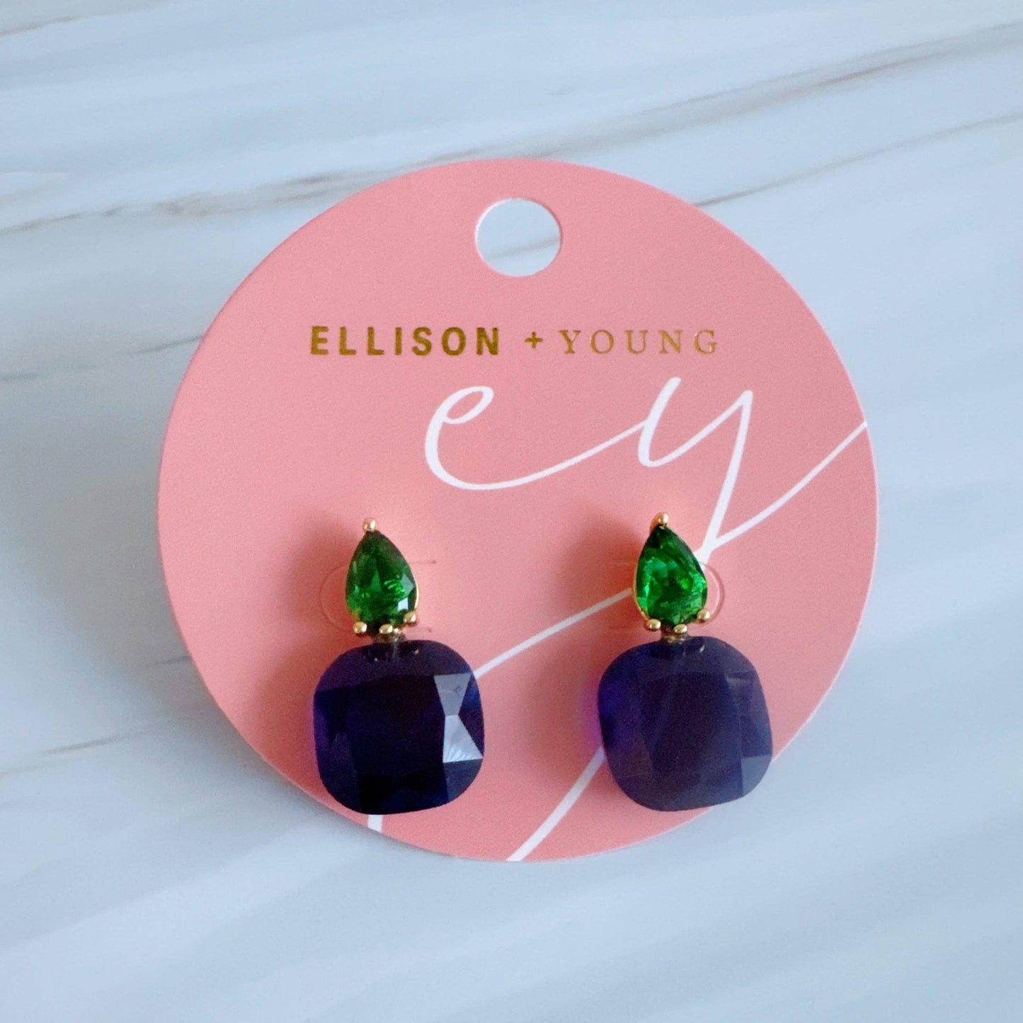 Lustre Duo Drop Earrings: Emerald Ocean