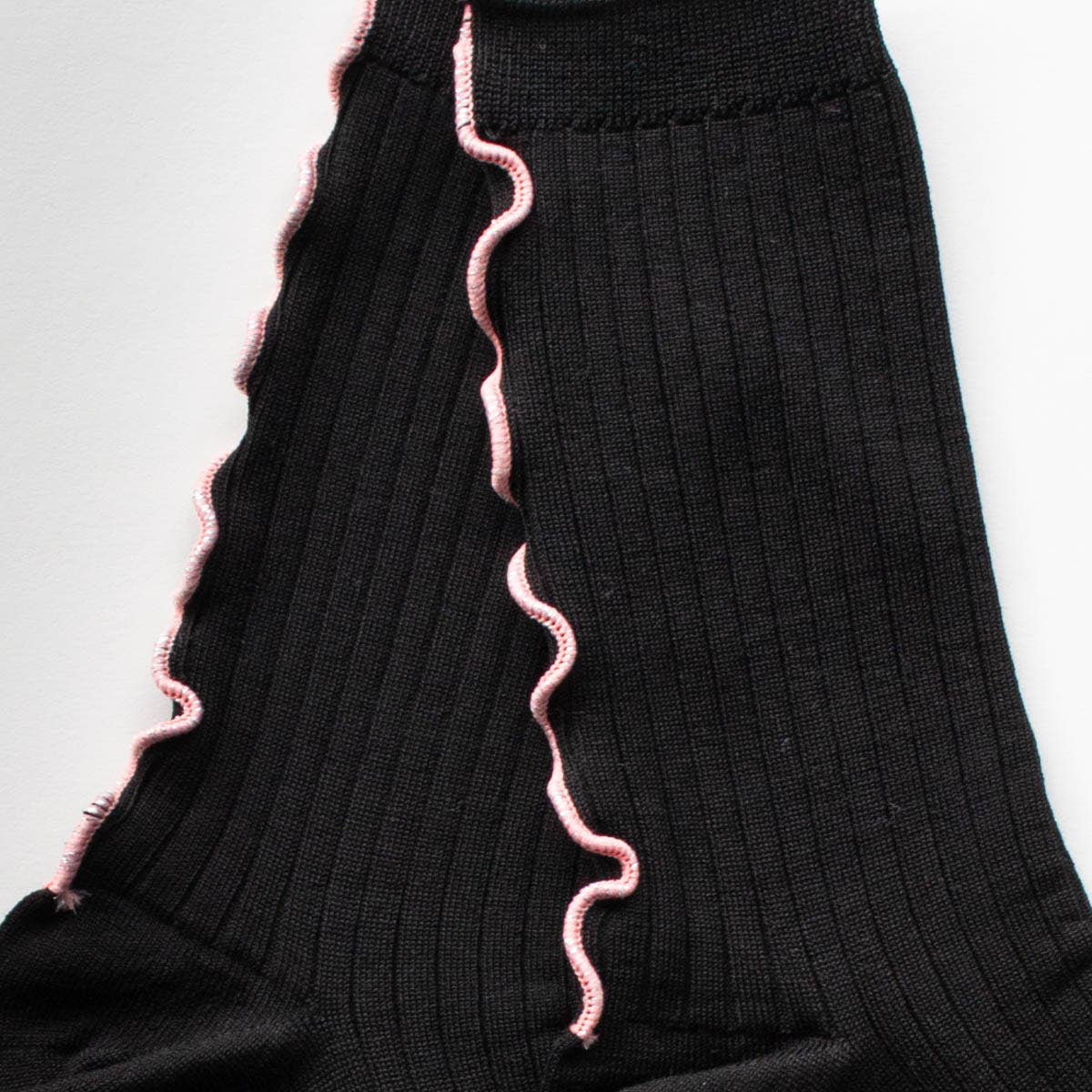 Merrow Stitch Socks: Black