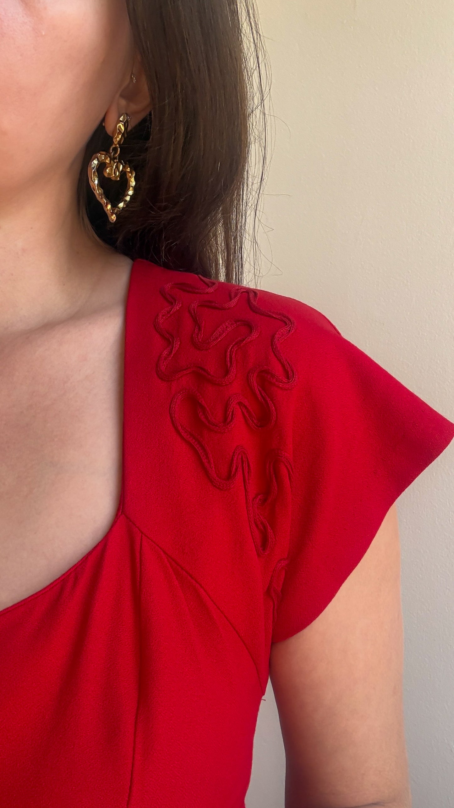 Breakin Loose red soutache dress