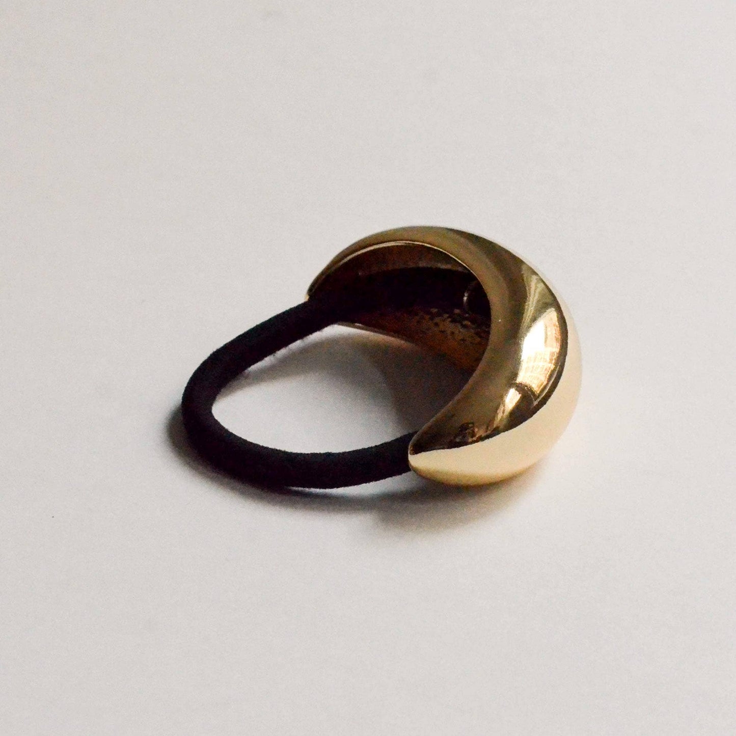 Wide Crescent Metal Ponytail Hair Tie | Gold