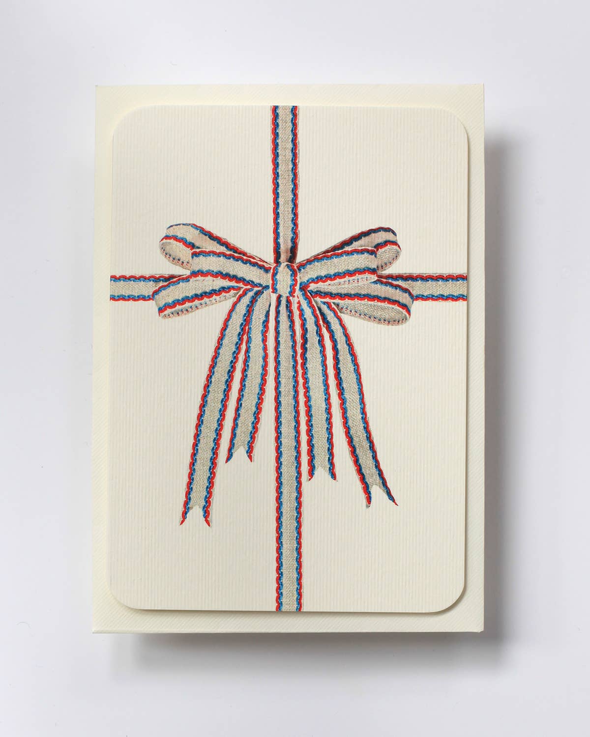 White, Red & Blue Bow Greeting Card | Birthday Card
