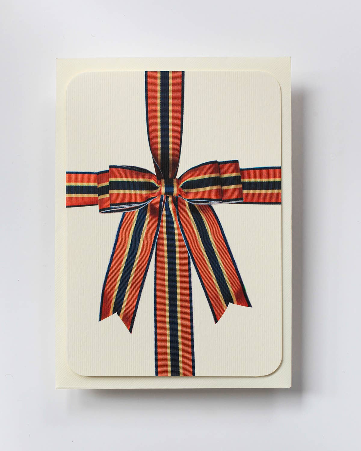 Orange, Blue & Cream Bow Greeting Card | Birthday Card