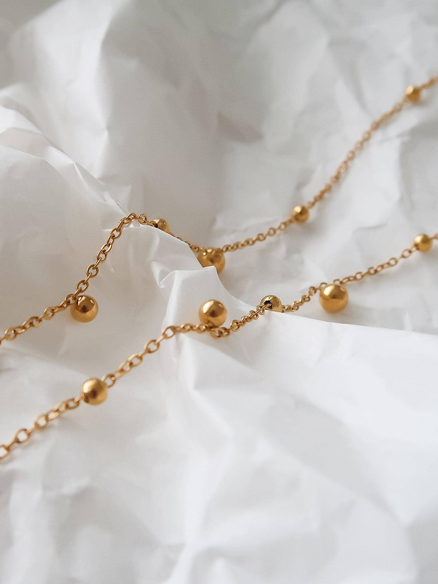 Brisse Gold Beaded Y Lariat Necklace
