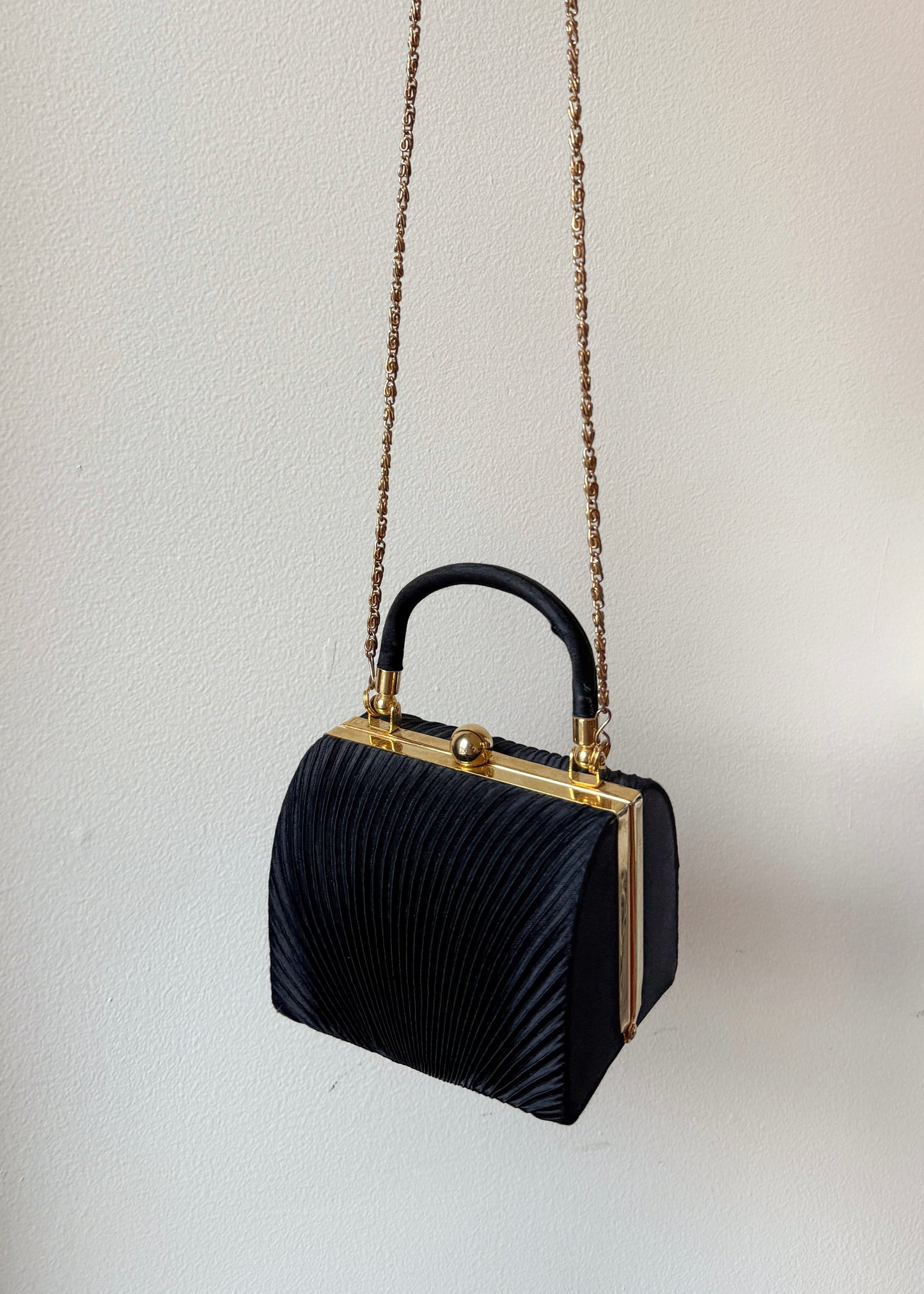 Satin Pleated Purse - Coverts to crossbody!