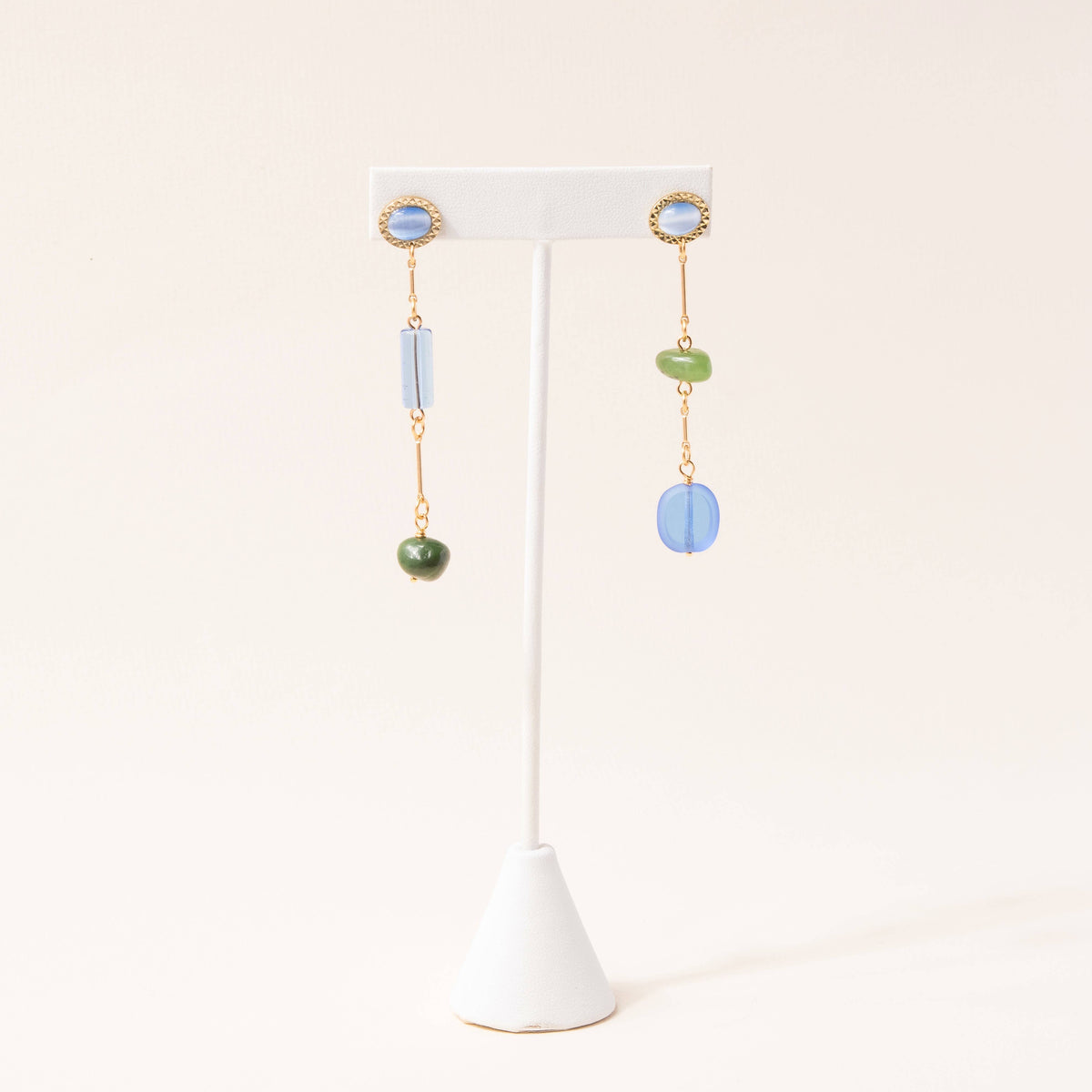 Jade Mismatched Composition Earrings