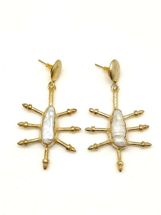 Baroque Pearl Handmade Gold Earrings