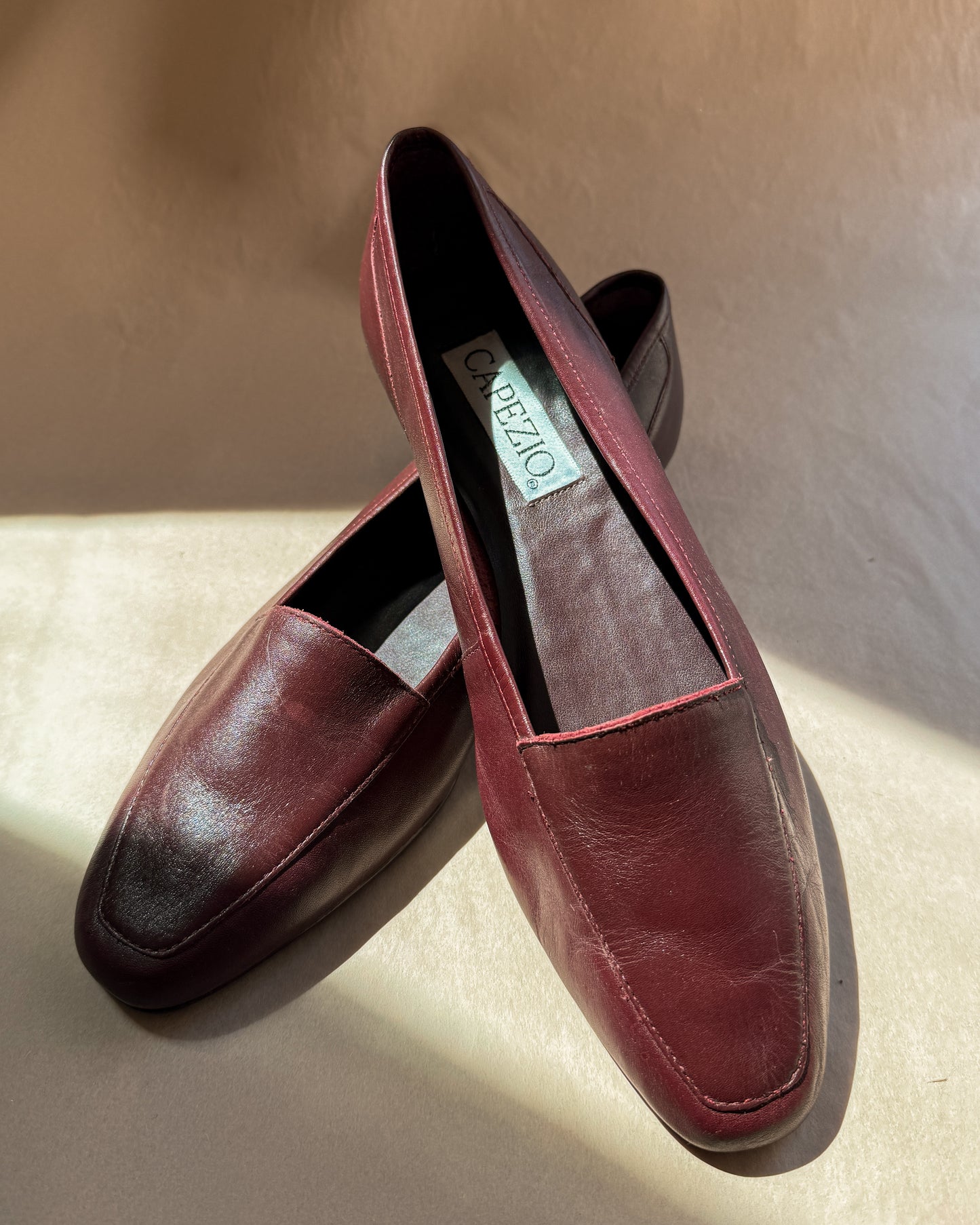 Capezio wine leather loafers