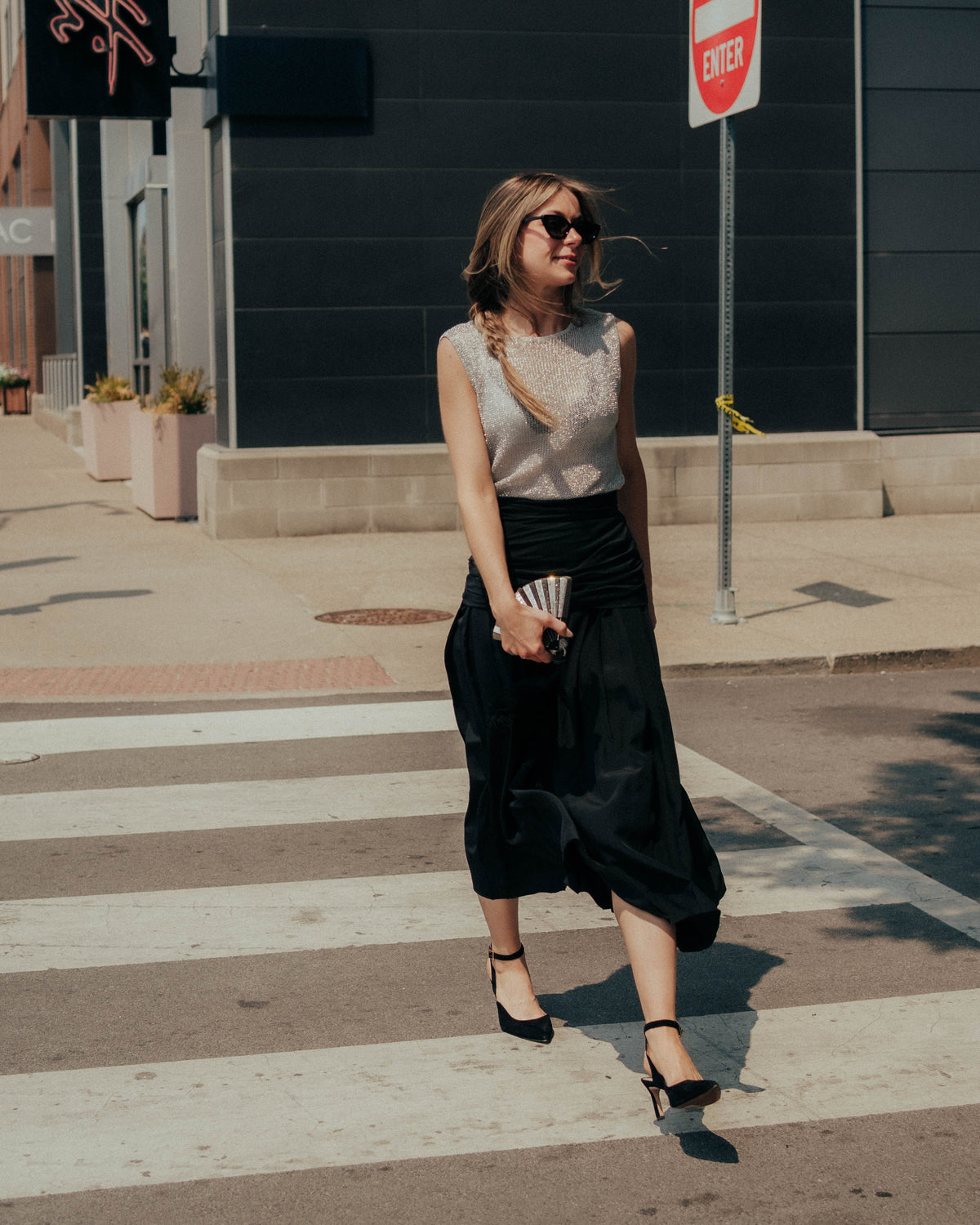 Black pleated cummerbund skirt