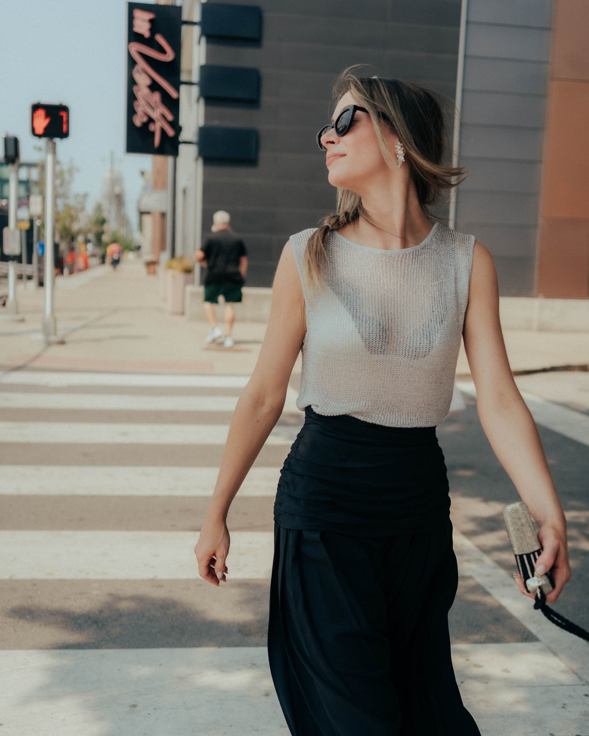 Lioness silver metal mesh tank