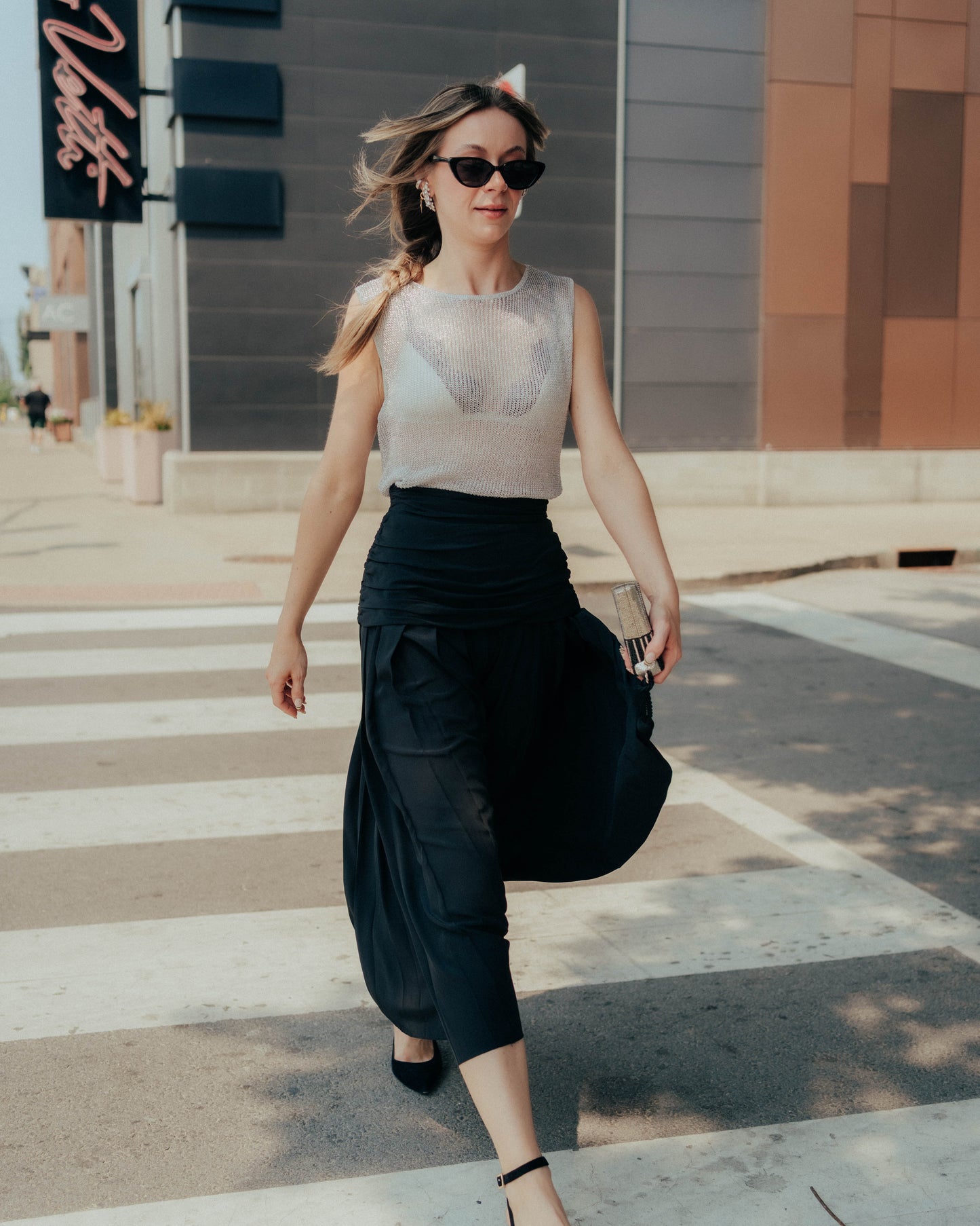 Lioness silver metal mesh tank