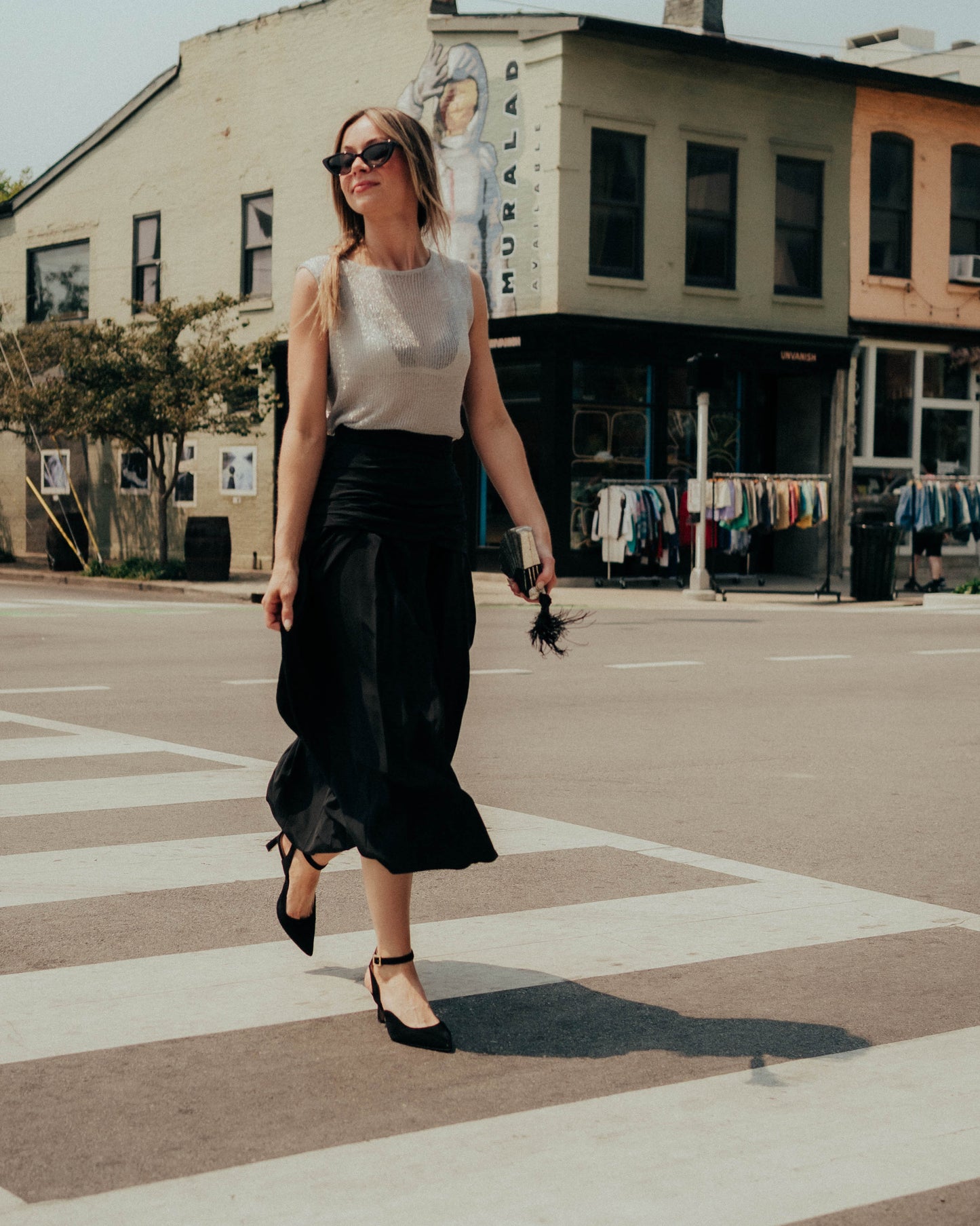 Black pleated cummerbund skirt