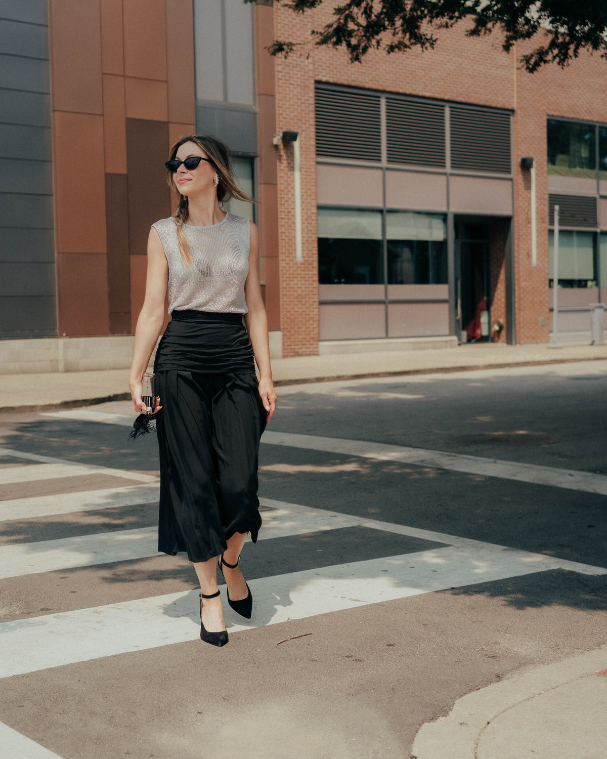 Lioness silver metal mesh tank